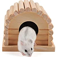 Namgiy - Casa para hámster de jerbos- jaula para ratas- ardilla- casa de madera para pequeños suministros de mascotas…